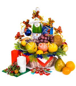 New Year Basket. An amazing gourmet basket is perfect for New Year&#39;s Eve celebration.